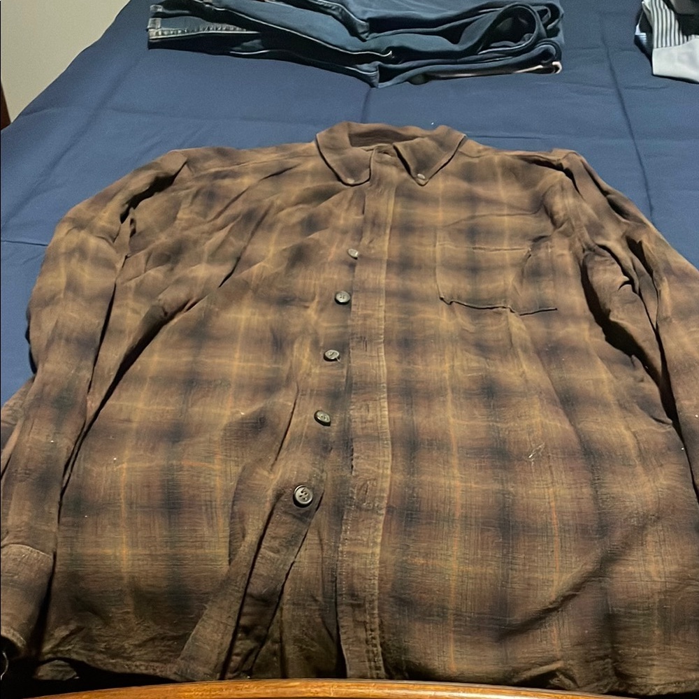 Plaid Button-Up Shirt
